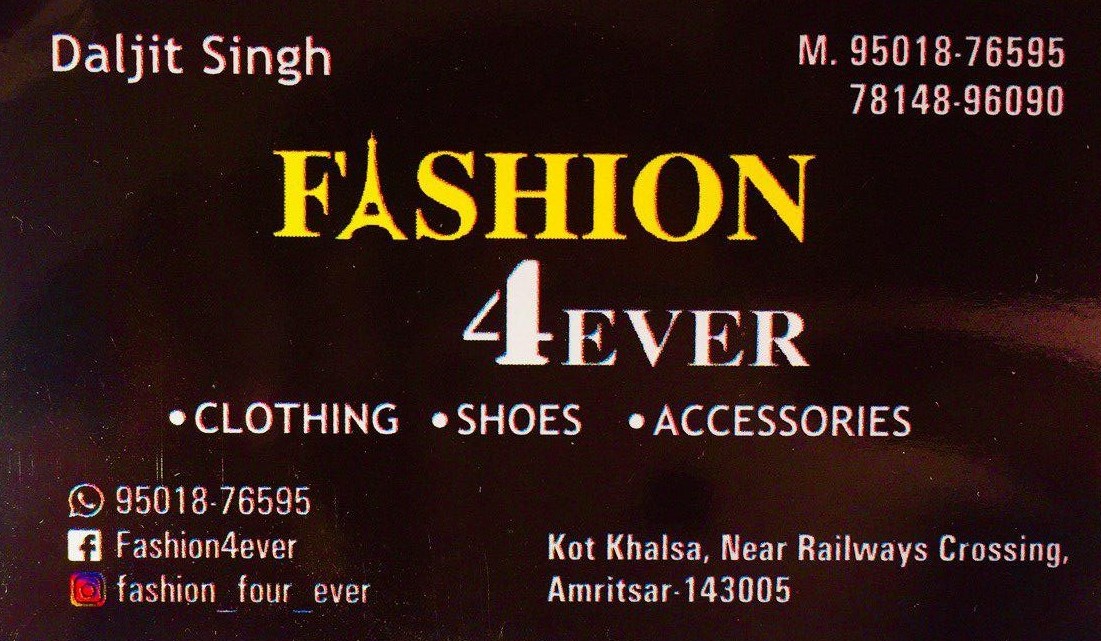 Fashion 4ever – Fashion forever – Dial Amritsar – Local Shops, Hotels ...